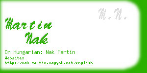 martin nak business card